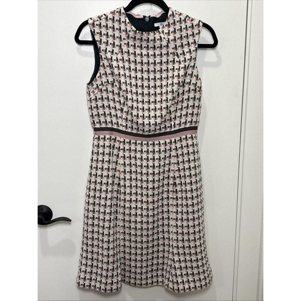 BODEN  Ayla Tweed Dress Pink Green Sheath